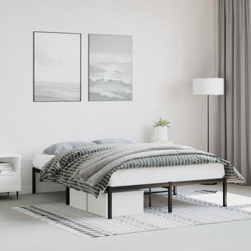 vidaXL Bedframe metaal zwart 140x200 cm, Verzenden, Nieuw
