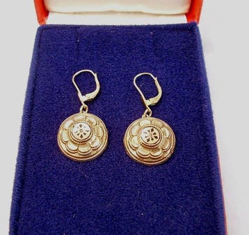 Zonder minimumprijs - Oorbellen - 12 kt. Geel goud -