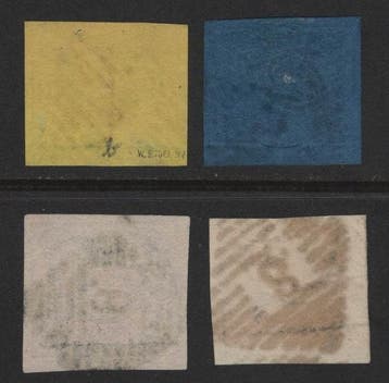 Brunswick 1853/1863 - Quatre valeurs en parfait état de, Postzegels en Munten, Gestempeld