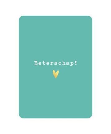 Wenskaart  Beterschap Mint (A6 wenskaarten, Kaarten), Ophalen of Verzenden, Nieuw