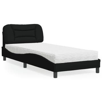 vidaXL Bed met matras Hvar stof zwart 80x200 cm, Verzenden, Nieuw