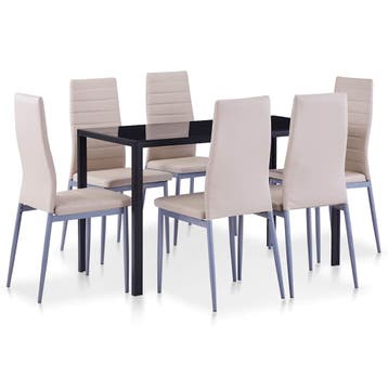 vidaXL 7-delige Eethoek cappuccino, Huis en Inrichting, Verzenden, Nieuw