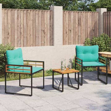 vidaXL Buitenmeubels set 3 st Turquoise, Verzenden, Nieuw