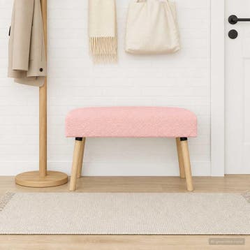 vidaXL Bank Effen Roze 80 x 40 x 46 cm Bouclé, Verzenden