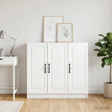 vidaXL Dressoir Hoogglans Wit 89 x 34,5 x 77 cm Bewerkt hout, Verzenden, Nieuw