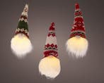 Led gnoom, santa 20 cm, warm wit, batterij en timer, voor
