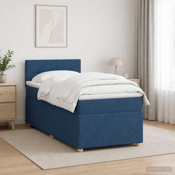 vidaXL Boxspringbed met matras met hoofdeinde Blauw 80 x 200, Verzenden, Nieuw