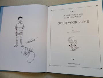 Suske en Wiske - Goud voor Rome met fantekening van Paul, Nieuw