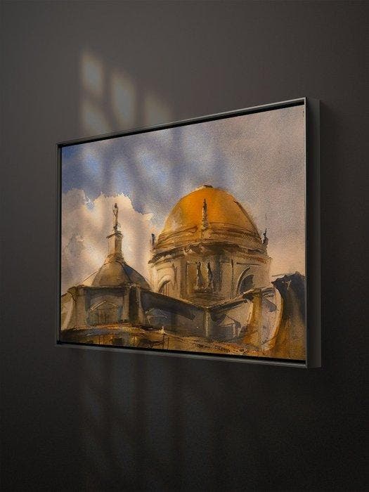 Javier Plata - Cúpula de la catedral de CádizNo Reservé, Antiek en Kunst, Kunst | Schilderijen | Modern