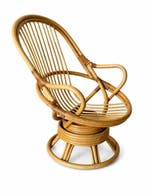 Fauteuil - Rotin, Bambou, Métal - Fauteuil pivotant.