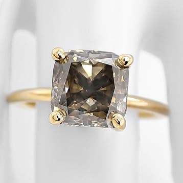 Ring - 14 karaat Geel goud - 4.11ct. tw. Diamant (Natuurlijk