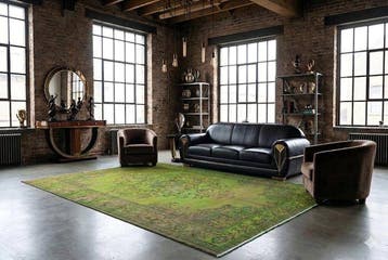 vert mousse vintage - Tapis - 285 cm - 190 cm - avec