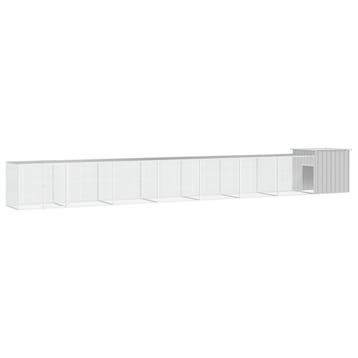 vidaXL Kippenhok 700x91x100 cm gegalvaniseerd staal grijs, Verzenden