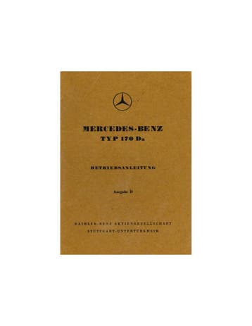 1952 MERCEDES BENZ 170 DA INSTRUCTIEBOEKJE DUITS, Ophalen of Verzenden