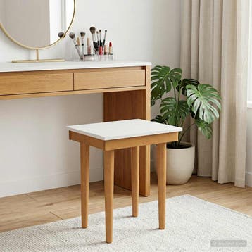 vidaXL Kledingkast Kruk FAUSKE Wit 40 x 33 x 45 cm Massief, Maison & Meubles, Tabourets, Verzenden