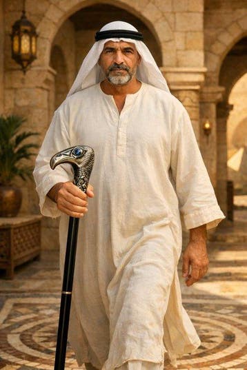 Sculpture, ***FALCON HEAD WALKING CANE – SilverTone