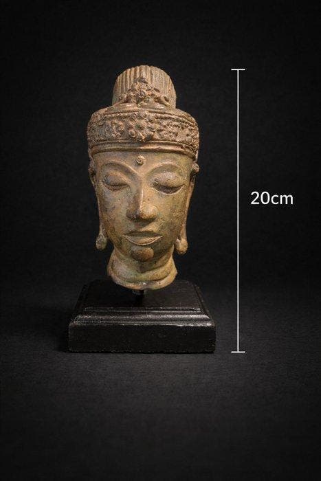 Boeddha hoofd op voet - Beeld - Thailand (Zonder, Antiquités & Art, Art | Art non-occidental