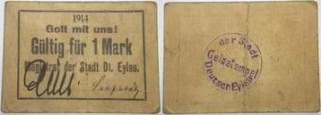 Gueltig fuer 1 Mark 1914 Deutsch Eylau (vorm WestPreussen..., Verzenden, België