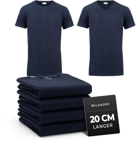 2dekans | Milanoro - 4-pack extra lange katoenen T-shirts -, Vêtements | Hommes, T-shirts, Enlèvement ou Envoi