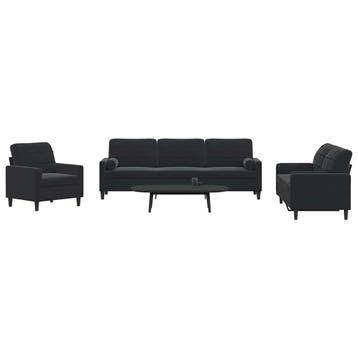 vidaXL 3-delige Loungeset met kussens en bolsters fluweel, Verzenden, Nieuw