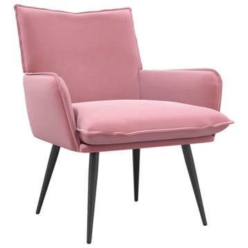 vidaXL Fauteuil Roze fluweel, Verzenden, Nieuw