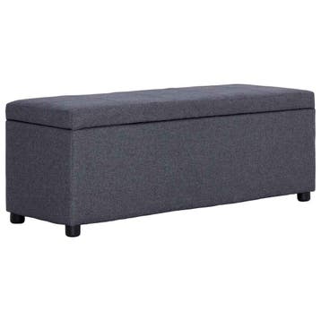 vidaXL Bankje met opbergvak 116 cm polyester donkergrijs, Verzenden