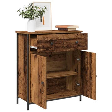 vidaXL Dressoir 70x30x80 cm bewerkt hout oud houtkleurig, Verzenden