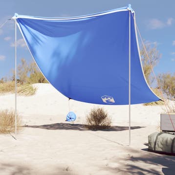 vidaXL Strandluifel met zandankers 214x236 cm blauw, Verzenden, Nieuw