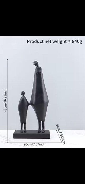 sculptuur, Mother and Son XL Metallic - 43 cm - Gietijzer