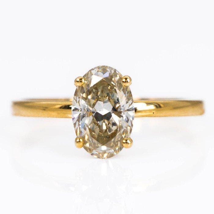 Zonder minimumprijs - Ring - 18 karaat Geel goud - 1.25ct., Bijoux, Sacs & Beauté, Bagues
