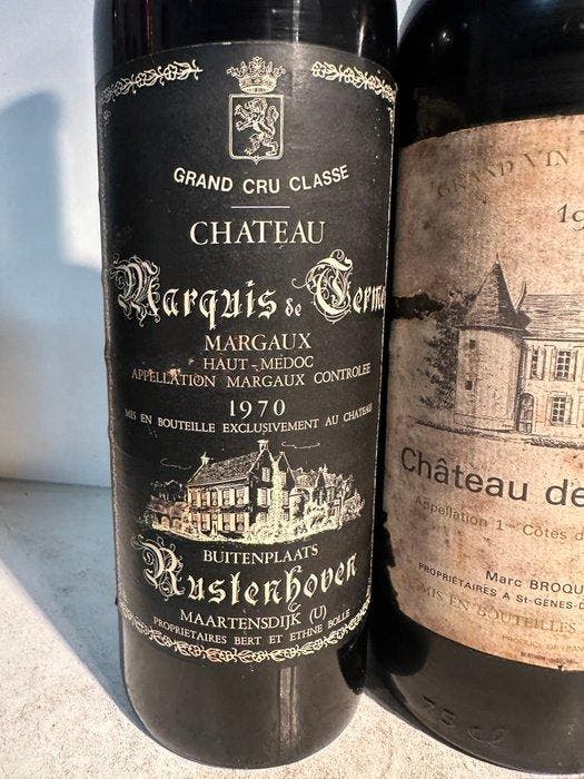 1970 Chateau Marquis de Terme, 1975 Chateau de La Salle,, Verzamelen, Wijnen