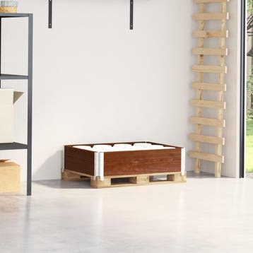 vidaXL Palletopzetrand 80x60 cm massief grenenhout bruin, Verzenden