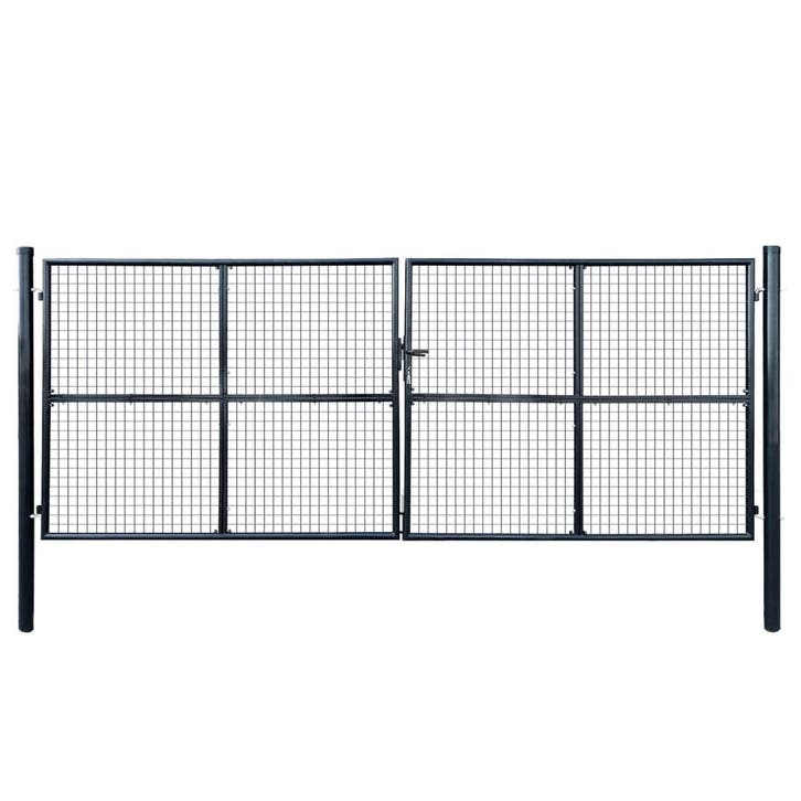vidaXL Tuinhek van gaas gegalvaniseerd staal 400x150 cm, Tuin en Terras, Tuinpoorten, Nieuw, Verzenden