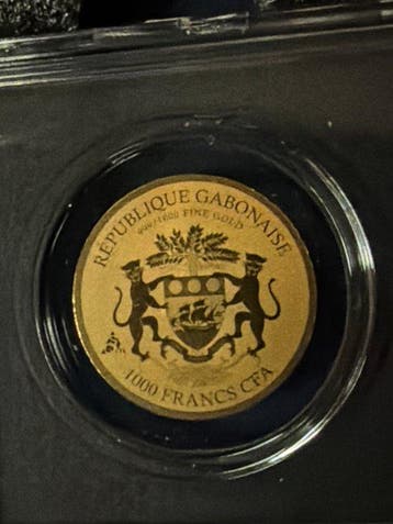 Gabon. 1000 Francs Europäisches Seepferdchen - 1/1000 (.999)