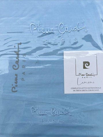 Pierre Cardin Paris – Parure de lit double bleu Wedgwood -