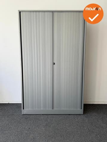 Roldeurkast - Ahrend - 195x120x45cm - Zilvergrijs met zilver, Werkplek, Ophalen of Verzenden, Gebruikt, Kast