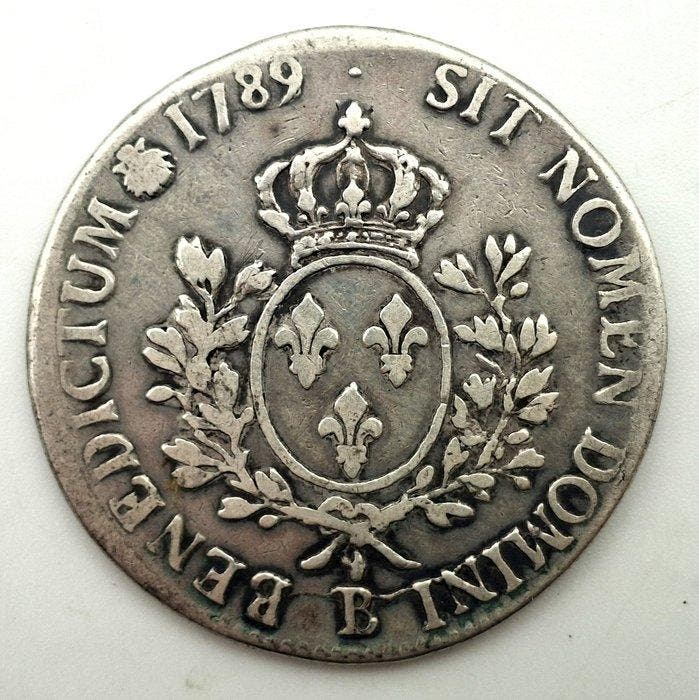 Frankrijk. Louis XVI (1774-1792). Ecu 1789-B, Rouen (Zonder, Postzegels en Munten, Munten | Europa | Niet-Euromunten