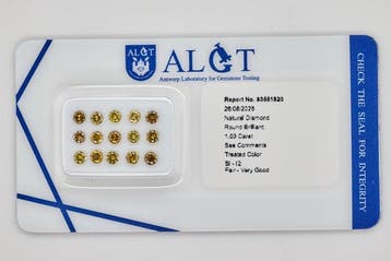 Zonder minimumprijs - 15 pcs Diamant (Kleurbehandeld) - 1.03
