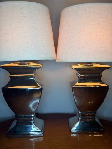 RoHS - Lampe de table (2) - Céramique, tissu - chic haut de, Maison & Meubles