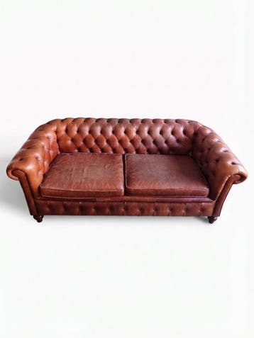 Chesterfield-Sofa – Braunes Ledersofa mit klassischer