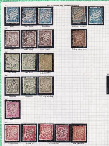 France - avec variétés, taxe, collection de timbres, Gestempeld