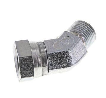 Raccord coudé 45deg G3/8 Femelle x Mâle Acier haute, Verzenden