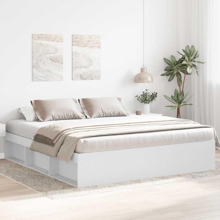 vidaXL Bedframe wit 180x200 cm Super King Size, Huis en Inrichting, Slaapkamer | Bedden, Nieuw, Verzenden