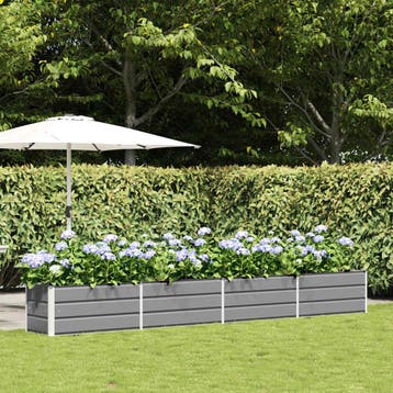 vidaXL Plantenbak Lichtgrijs 385 x 50 x 45 cm Gegevens staal, Verzenden, Nieuw