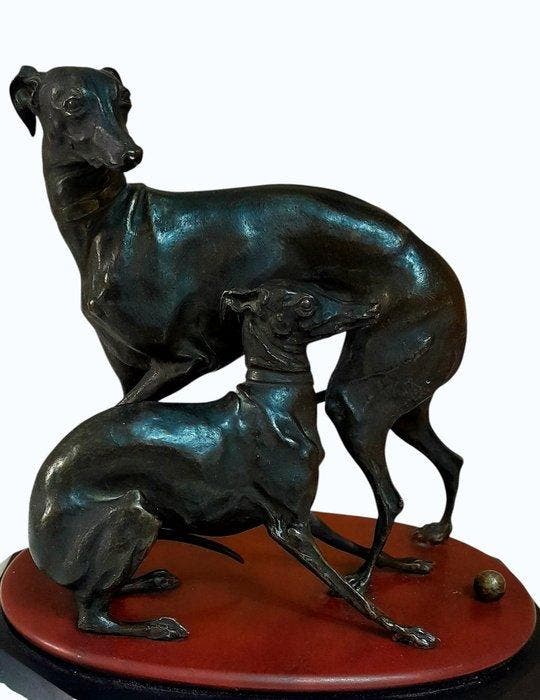 daprès Mène - sculptuur, scena Levrieri - 16.5 cm - Brons, Antiquités & Art, Antiquités | Céramique & Poterie