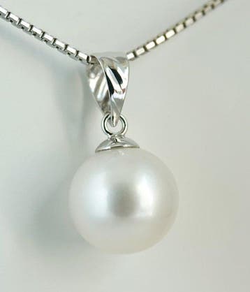 Sans prix de réserve - Pendentif - 18 carats Or blanc Perle