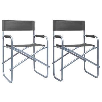 vidaXL Regisseursstoelen 2 st staal grijs, Verzenden, Nieuw