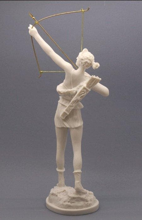 Beeld, Statua della dea greco-romana Artemide-Diana con arco, Antiek en Kunst, Curiosa en Brocante