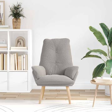 vidaXL Fauteuil Lichtgrijs 69 x 74 x 93 cm Sherpa Stof, Verzenden
