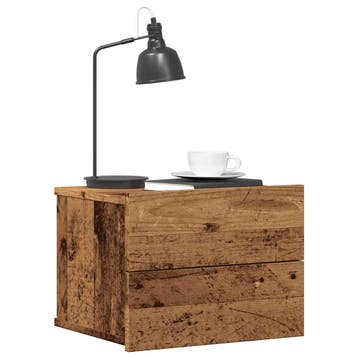 vidaXL Nachtkastjes 2 st wandgemonteerd 40x32x30 cm oud, Verzenden, Nieuw